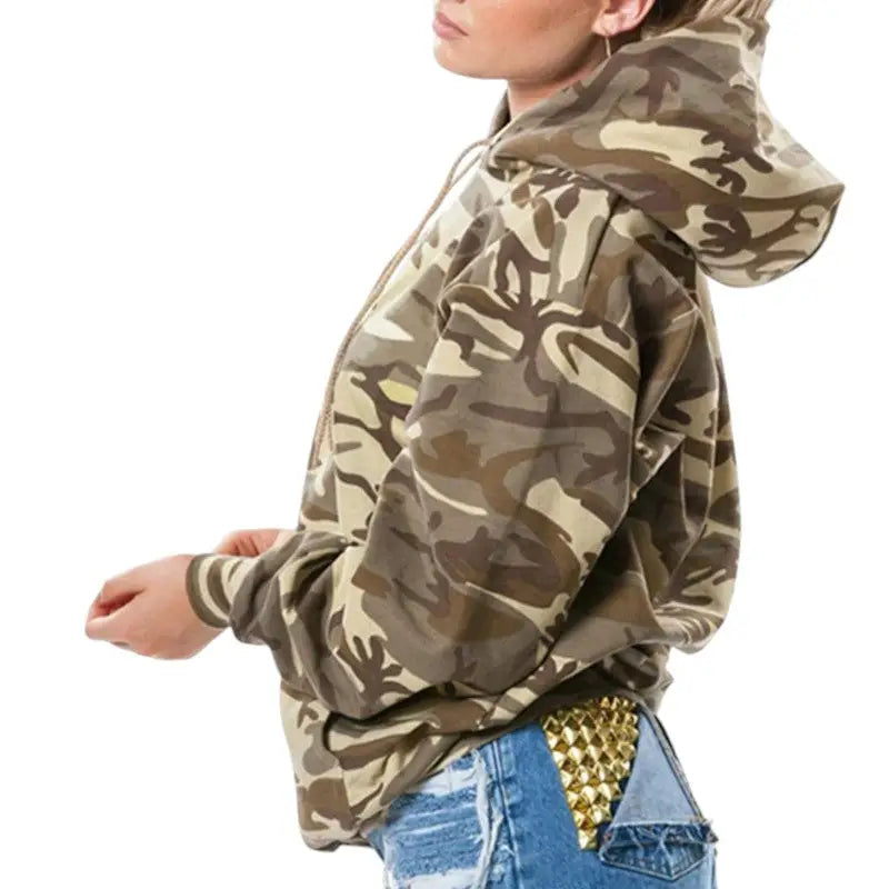 Sweat a capuche militaire femme