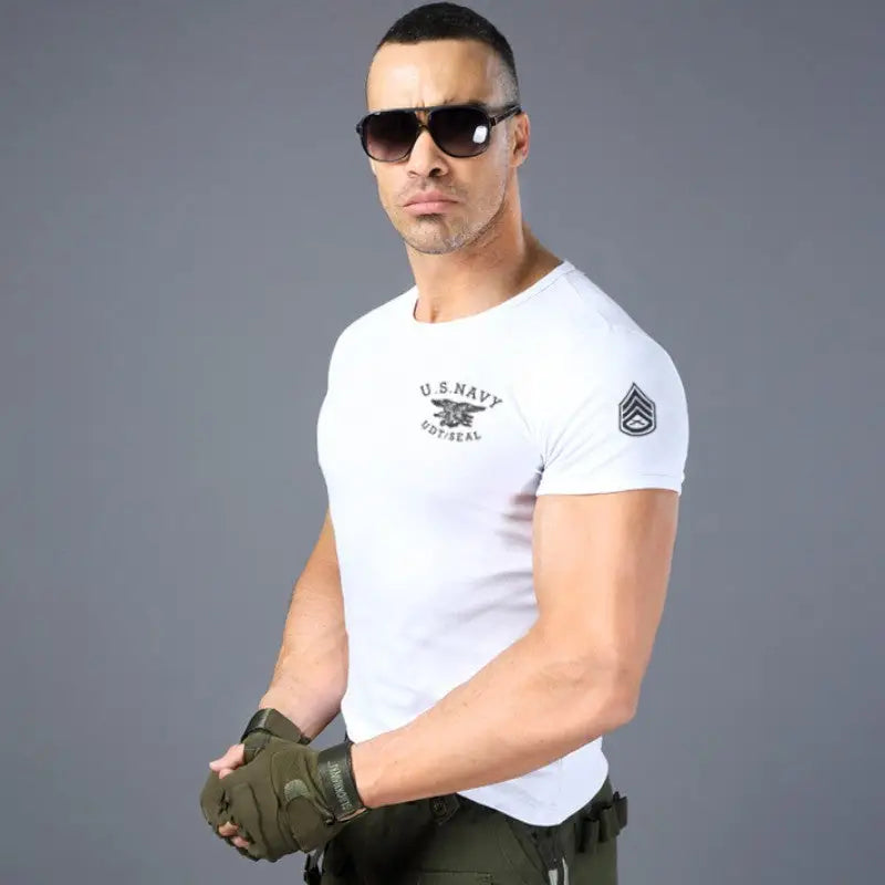 T shirt militaire blanc