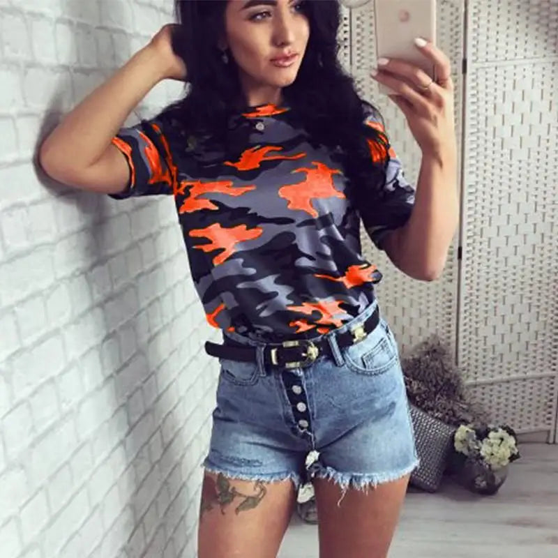 T shirt militaire rose