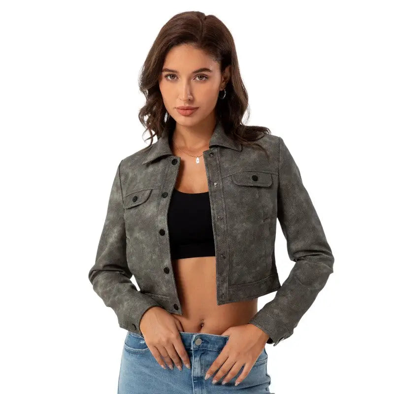 Veste coupe court militaire femme