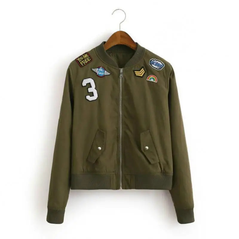 Veste militaire écusson femme