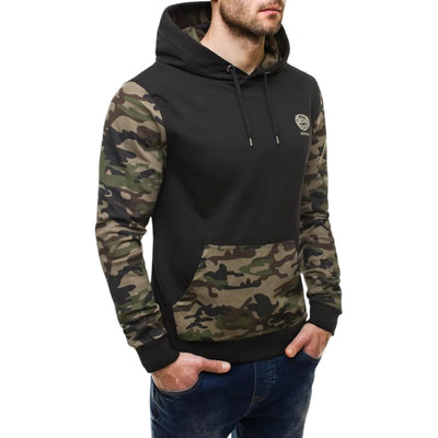 SWEAT MILITAIRE AVEC FINITIONS CAMOUFLAGE