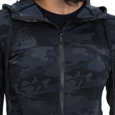 Veste noire militaire camouflage femme