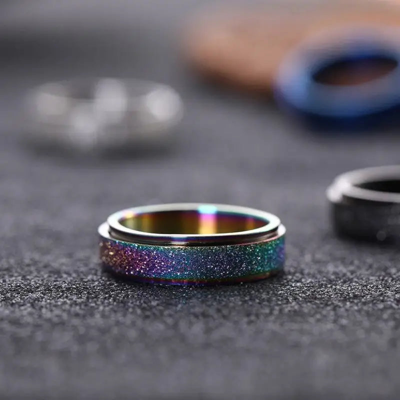 Bague acier colorée