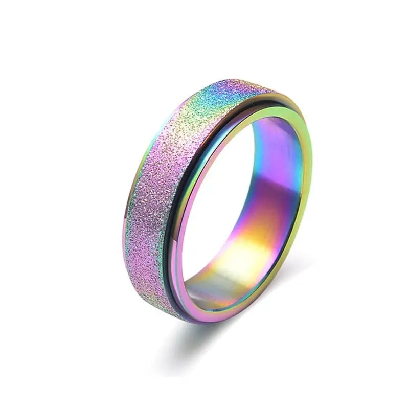 Bague acier colorée