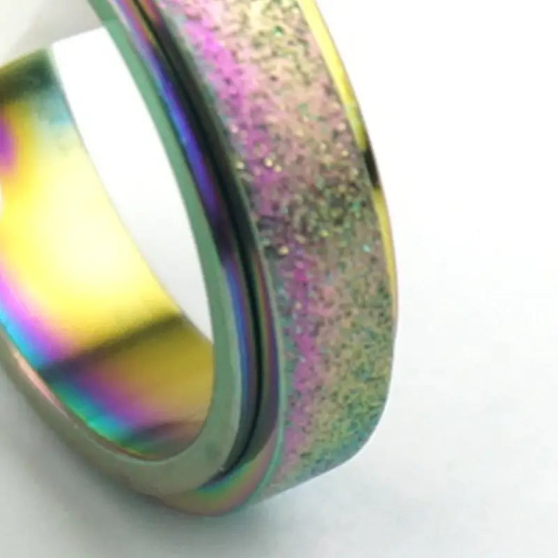 Bague acier colorée