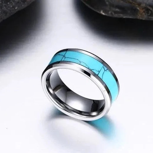 BAGUE MILITAIRE - BLEU DE JADE (CÉRAMIQUE)