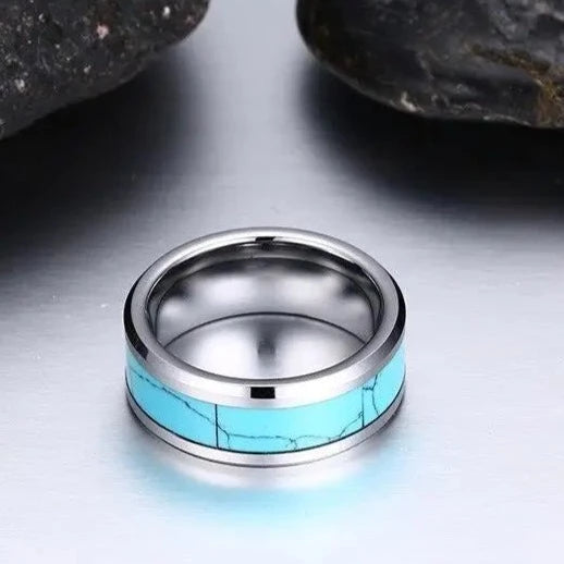 BAGUE MILITAIRE - BLEU DE JADE (CÉRAMIQUE)