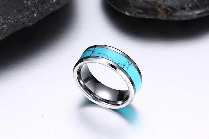 BAGUE MILITAIRE - BLEU DE JADE (CÉRAMIQUE)