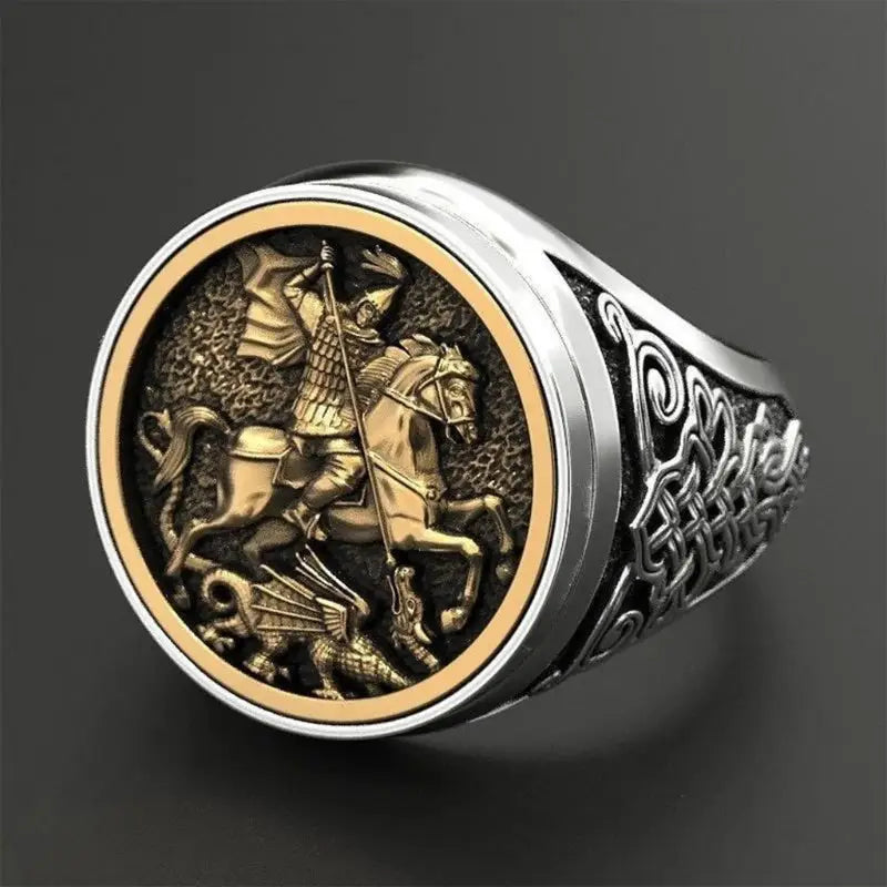 BAGUE MILITAIRE CHEVALIER IMPITOYABLE (ARGENT)