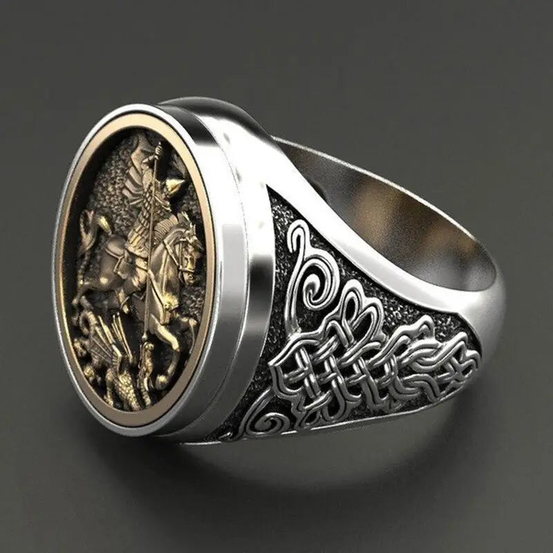 BAGUE MILITAIRE CHEVALIER IMPITOYABLE (ARGENT)