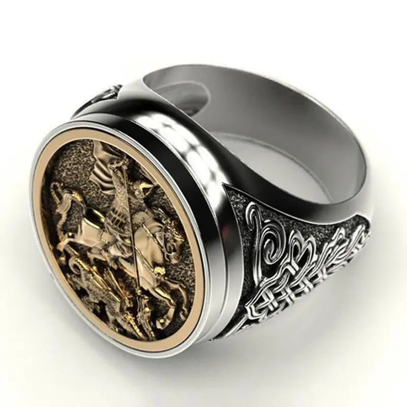 BAGUE MILITAIRE CHEVALIER IMPITOYABLE (ARGENT)