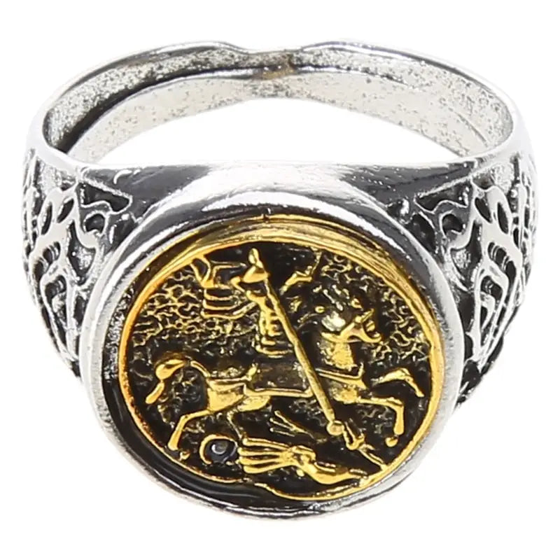 BAGUE MILITAIRE CHEVALIER IMPITOYABLE (ARGENT)
