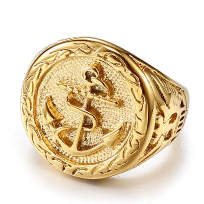 BAGUE MILITAIRE MARINE AMÉRICAINE (OR)