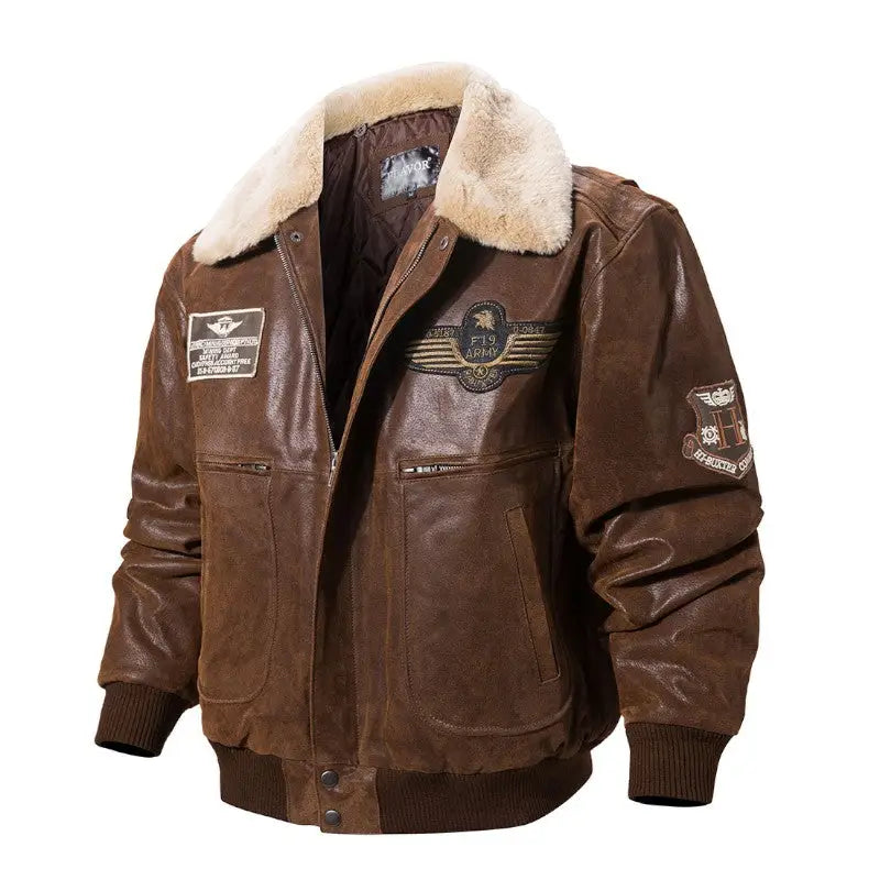 Blouson cuir militaire homme