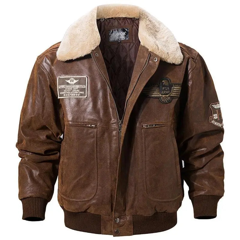 Blouson cuir militaire homme