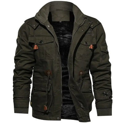 BLOUSON MILITAIRE AVEC FOURRURE INTÉGRÉE
