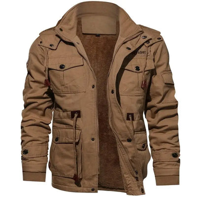 BLOUSON MILITAIRE AVEC FOURRURE INTÉGRÉE