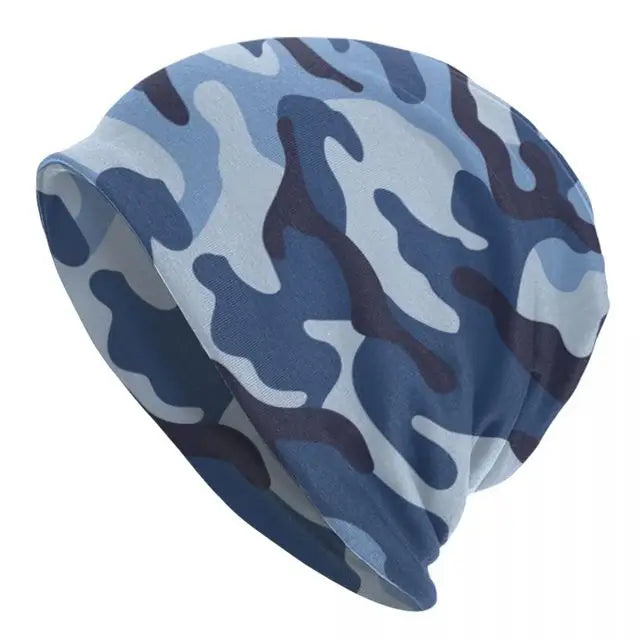 Bonnet camouflage bleu
