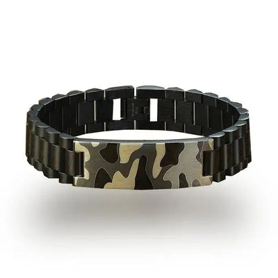 BRACELET MILITAIRE - AMATEUR DE PLEIN AIR (ACIER INOXYDABLE)