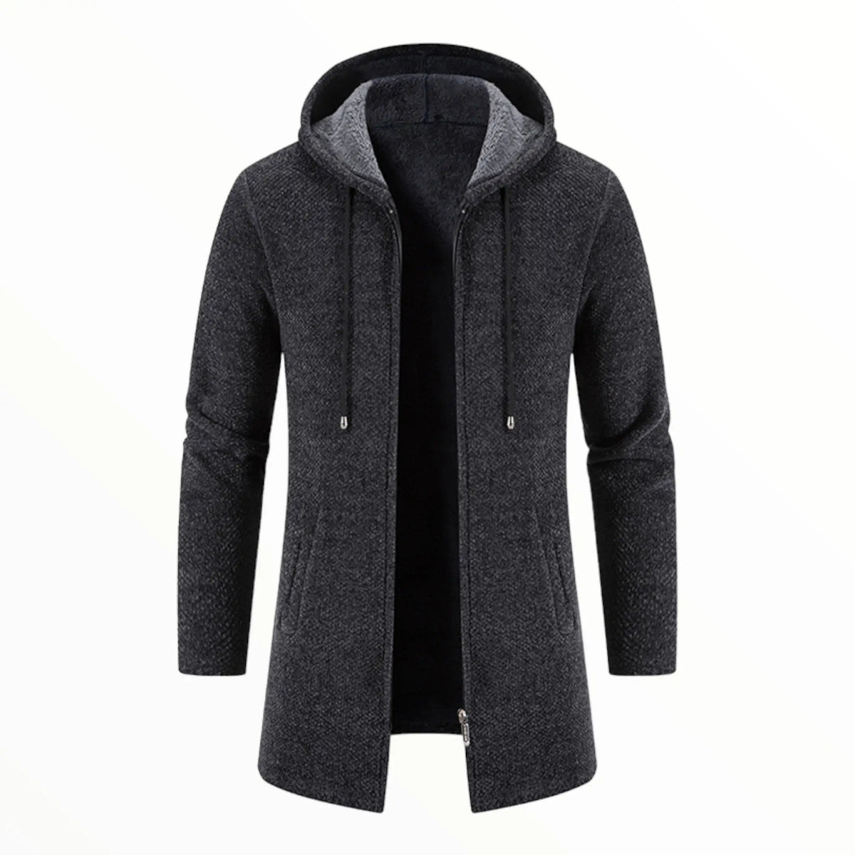 Cardigan long homme à capuche