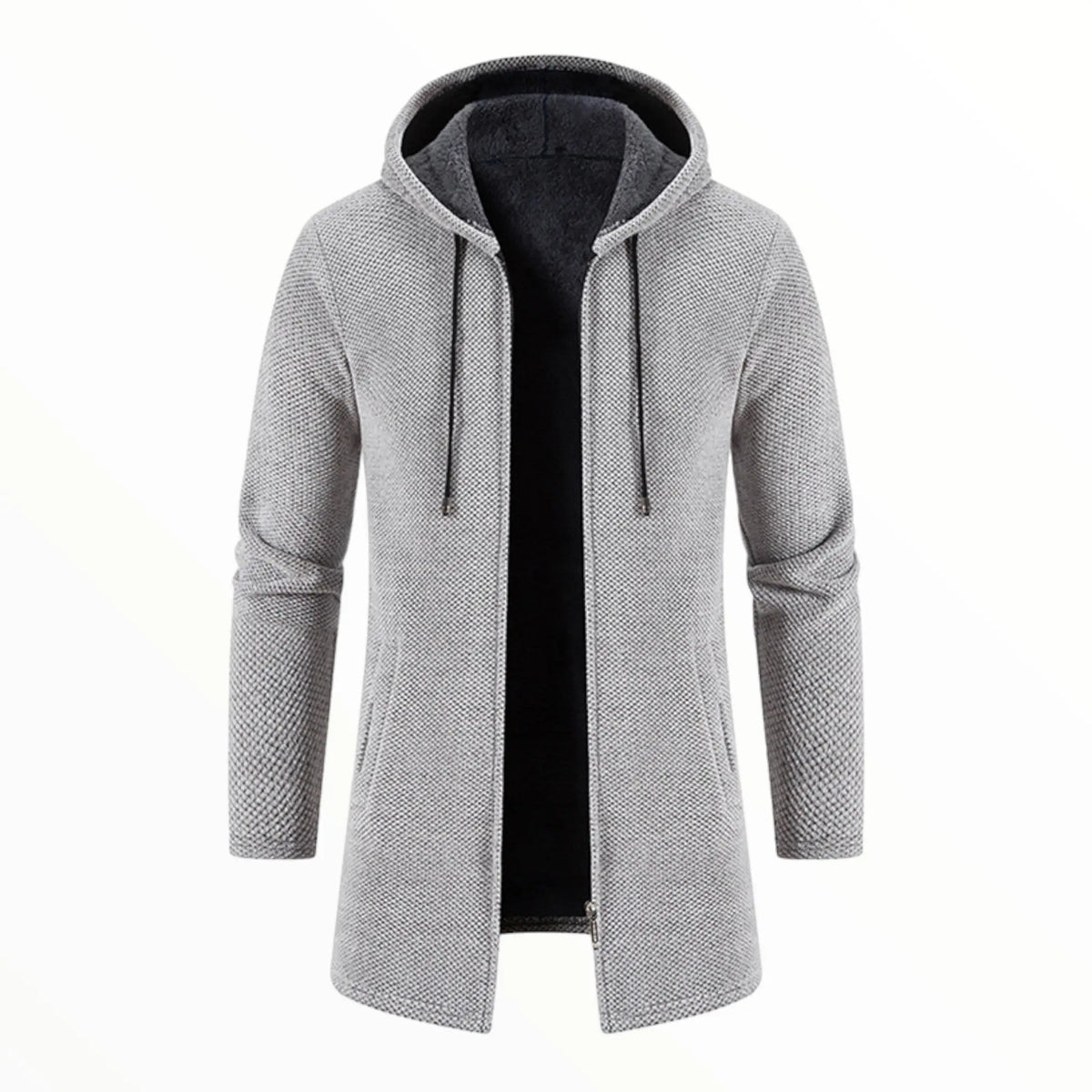 Cardigan long homme à capuche