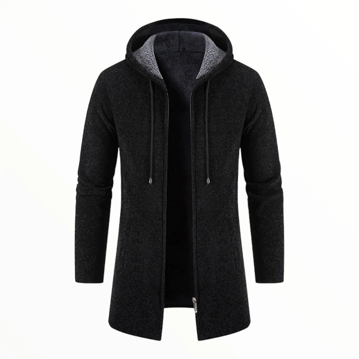 Cardigan long homme à capuche