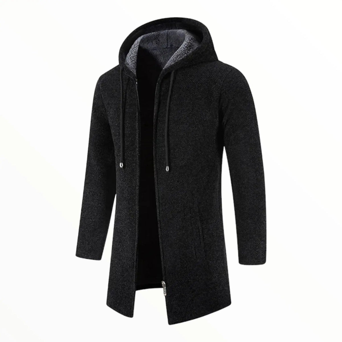 Cardigan long homme à capuche