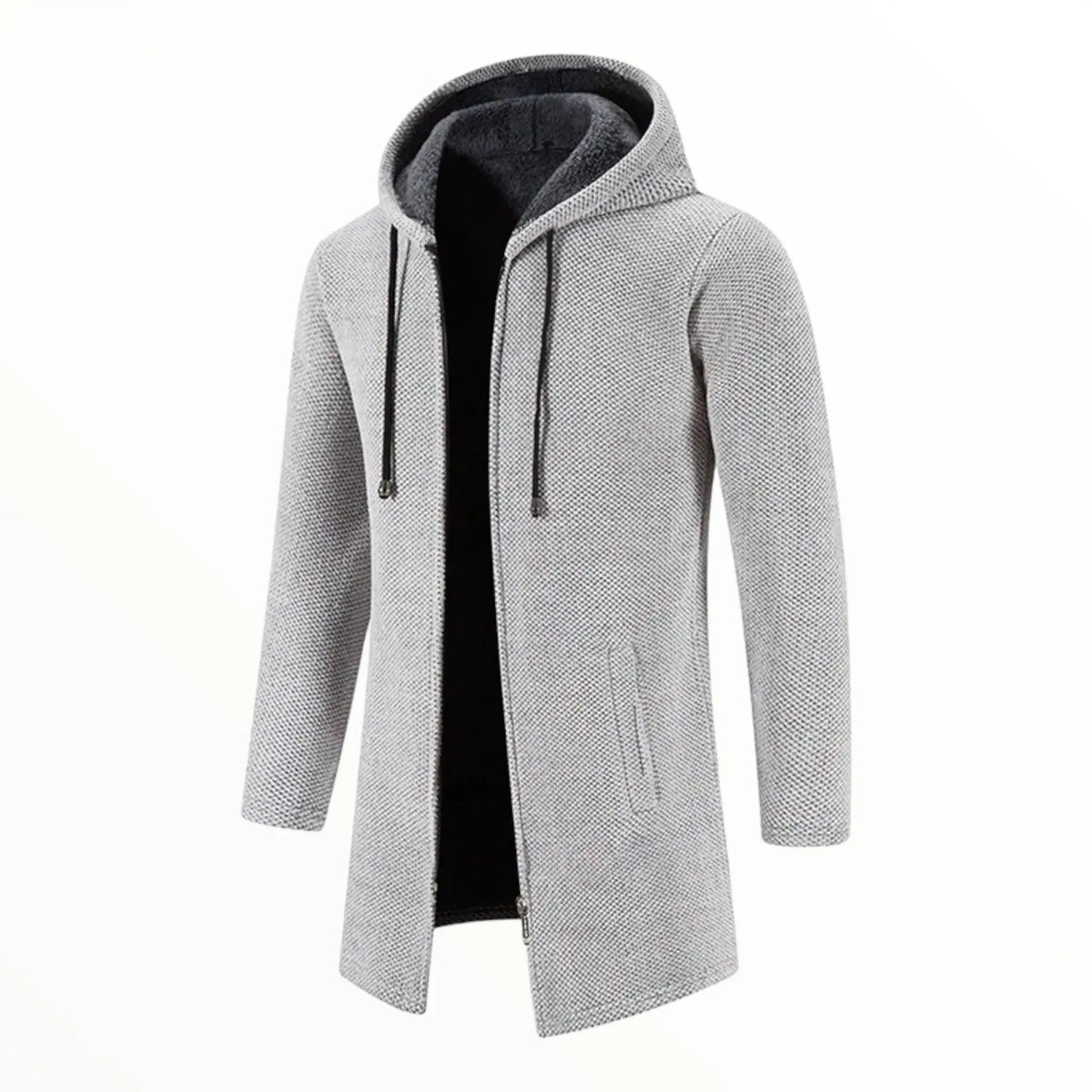Cardigan long homme à capuche