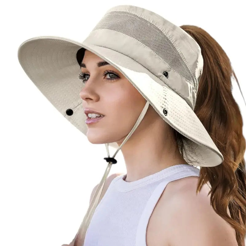 Chapeau femme grande visiere anti uv