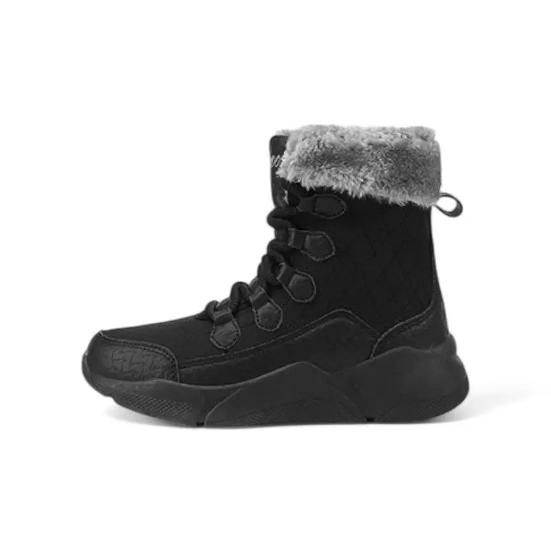 Chaussures noires fourrées femme grand froid