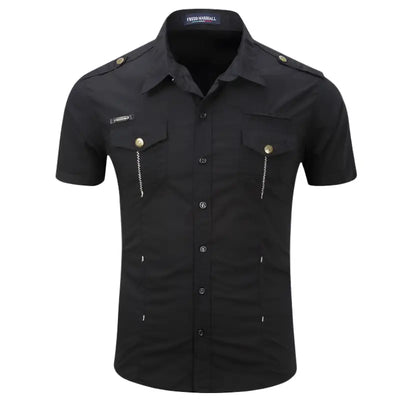 Chemise avec epaulette homme
