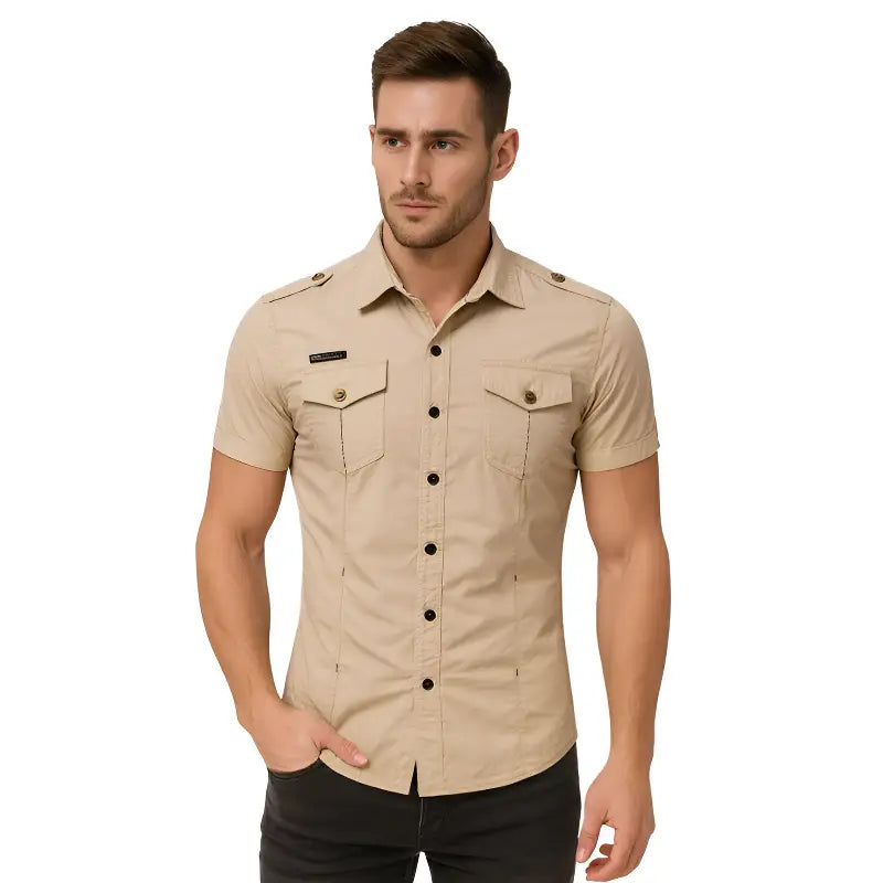 Chemise avec épaulette homme
