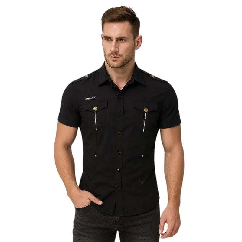 Chemise avec épaulette homme