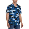 Chemise homme camouflage bleu