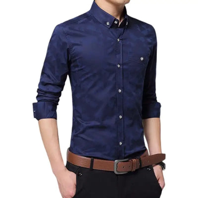 Chemise militaire bleue