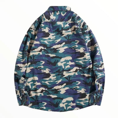 Chemise militaire bleue camouflage