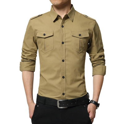 Chemise militaire homme kaki