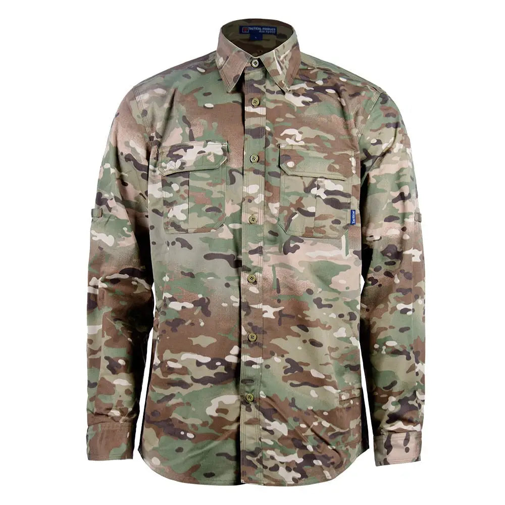 Chemise militaire homme manches longues