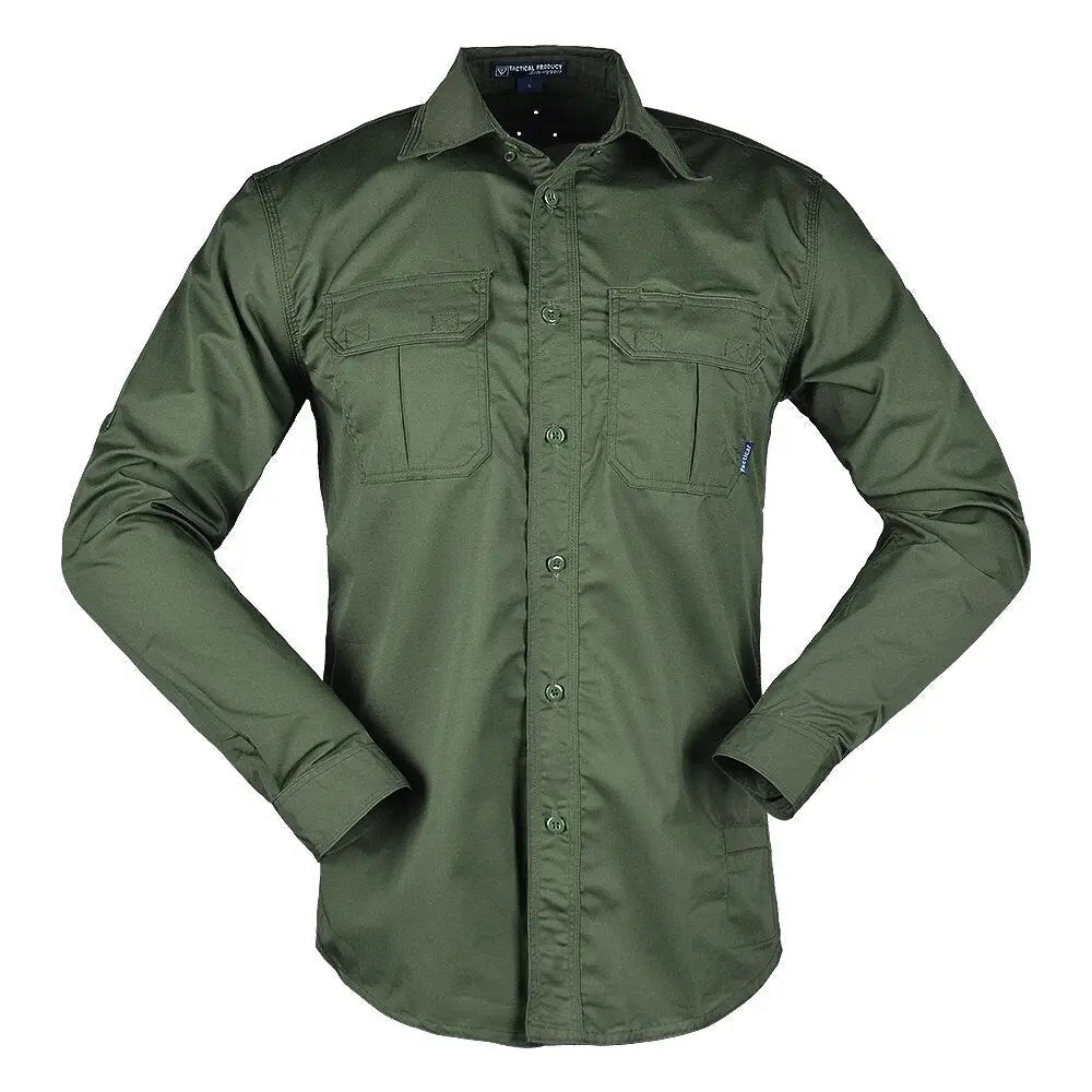 Chemise militaire homme manches longues