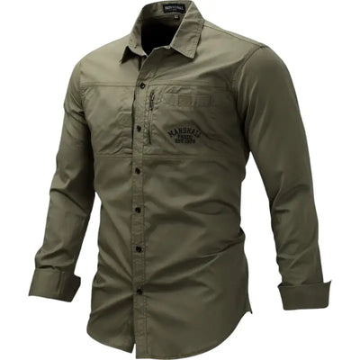 Chemise vert militaire homme