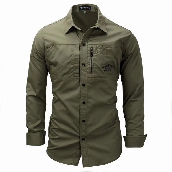 Chemise kaki militaire homme sale