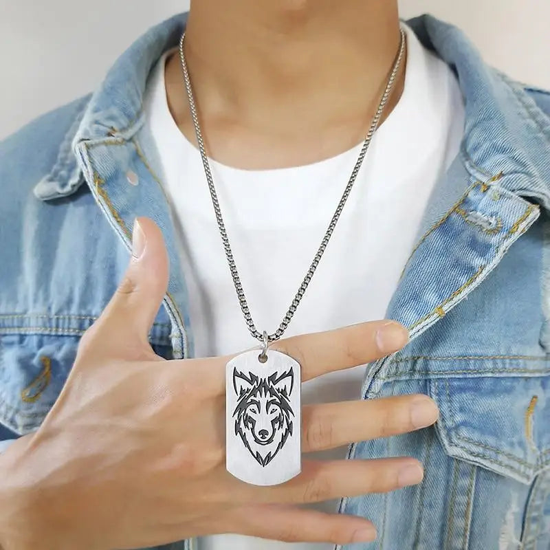 Collier homme plaque militaire