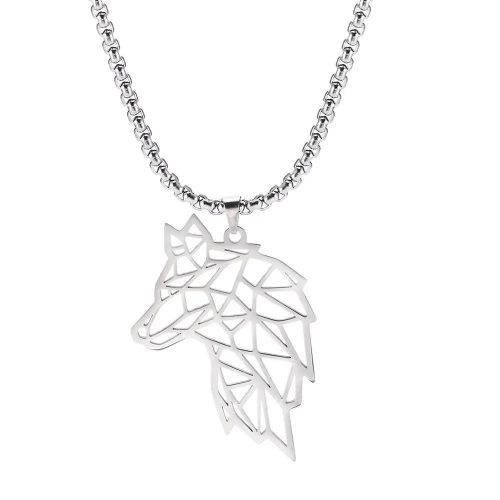 COLLIER MILITAIRE - LOUP SOLITAIRE (ARGENT)