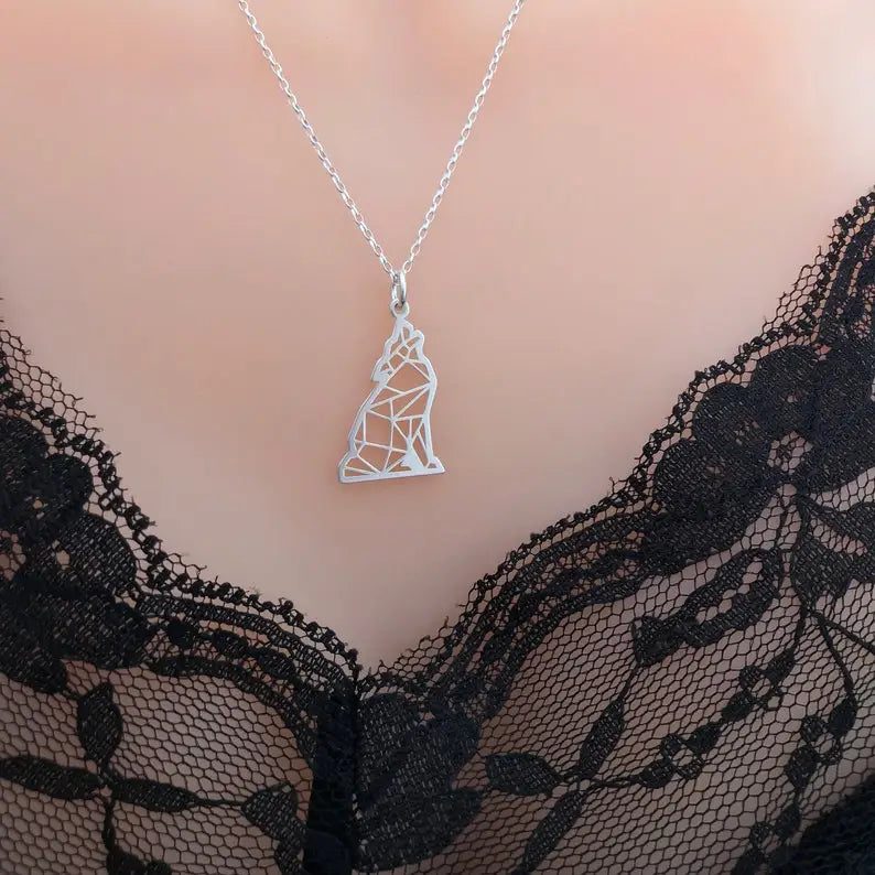 COLLIER MILITAIRE - LOUP SOLITAIRE (ARGENT)