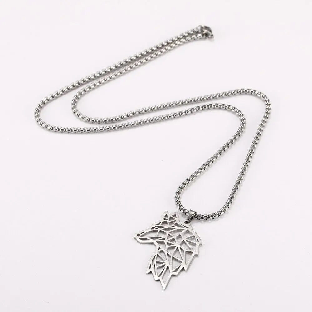 COLLIER MILITAIRE - LOUP SOLITAIRE (ARGENT)