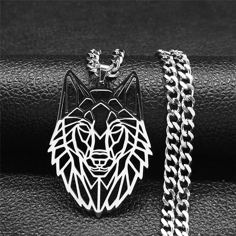 COLLIER MILITAIRE - LOUP SOLITAIRE (ARGENT)