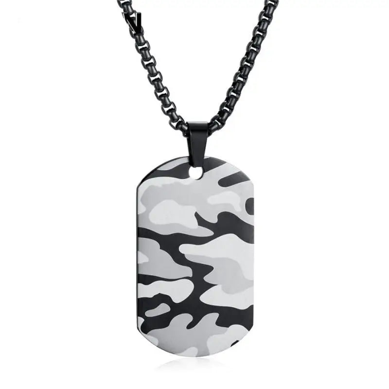 Collier plaque militaire fossile
