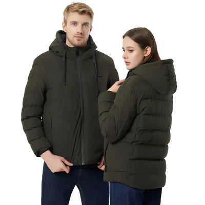 Doudoune capuche chauffante