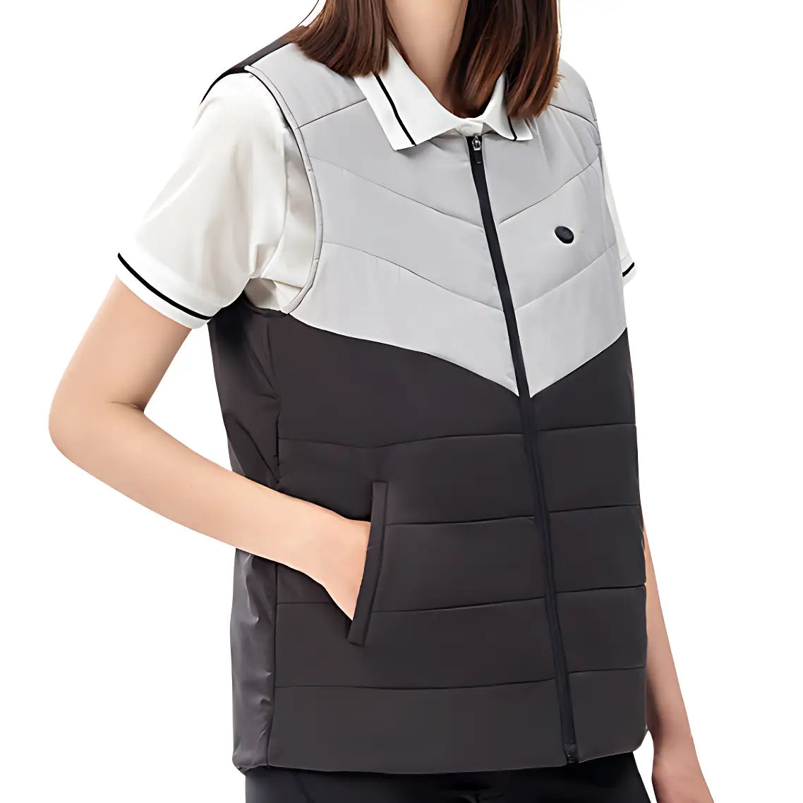 Doudoune gilet chauffante femme grise